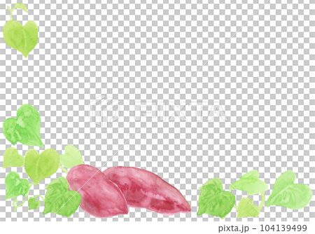 水彩絵の具で描いたさつまいも背景イラスト 104139499