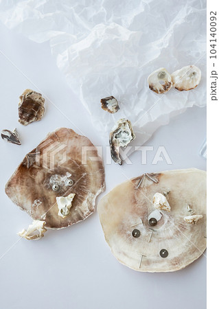 Handmade seashell earrings and tools for creating. Crafting eco friendly jewelry from natural material. Handmade seashell earrings and tools for creating. Crafting eco friendly jewelry from natural material. 104140092