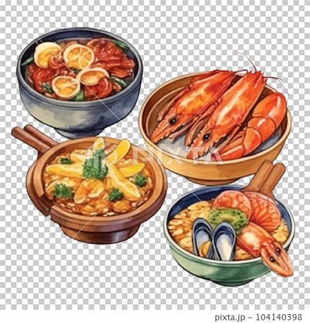 fish, seafood, watercolor, food, illustration, animal, shrimp, menu, Generative AI fish, seafood, watercolor, food, illustration, animal, shrimp, menu, Generative AI 104140398