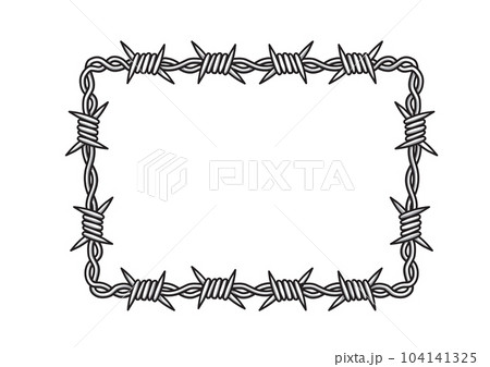 Rectangular shape frame from twisted barbwire 104141325