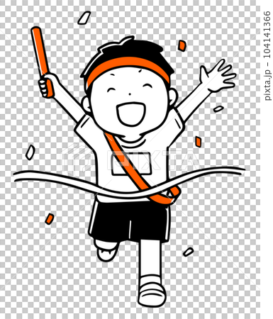 運動会のアンカーゴール単色 運動会のアンカーゴール単色 104141366