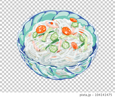 Vector illustration: vermicelli salad Vector illustration: vermicelli salad 104141475