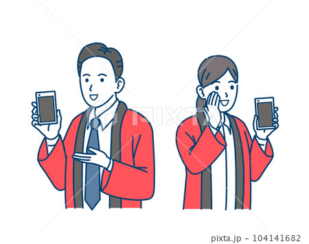 家電販売店員のスタッフ男女のイラスト 104141682