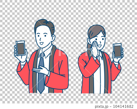 家電販売店員のスタッフ男女のイラスト 104141682
