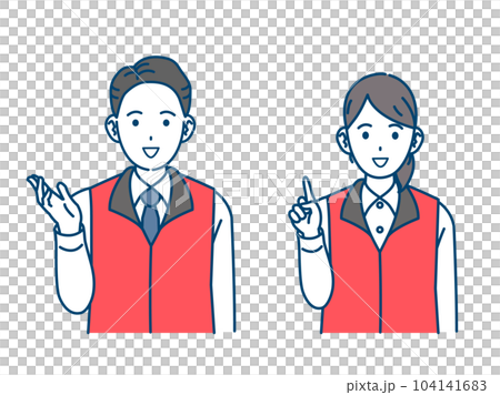 Illustration of male and female staff of home appliance sales clerk 104141683