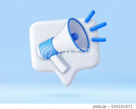 3d megaphone speaker 104141971