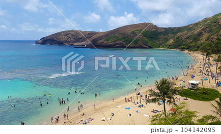 ハワイの綺麗な海 104142095