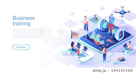 Business training isometric landing page vector template. Coaching session with mentor website header UI layout with illustration. Seminar for employees and executives web banner isometry concept Business training isometric landing page vector template. Coaching session with mentor website header UI layout with illustration. Seminar for employees and executives web banner isometry concept 104142588