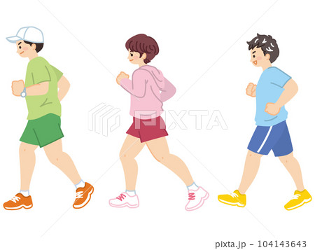 運動する若者　ランニング　ジョギング　ウォーキング 104143643