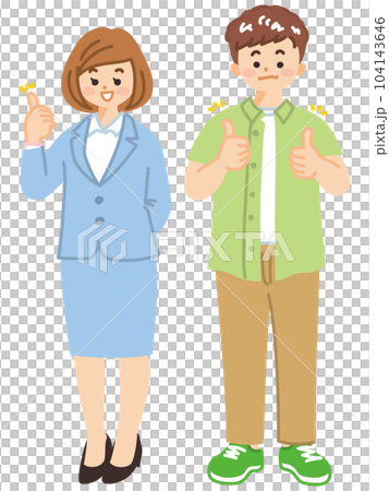 一個年輕人豎起大拇指好兆頭 104143646