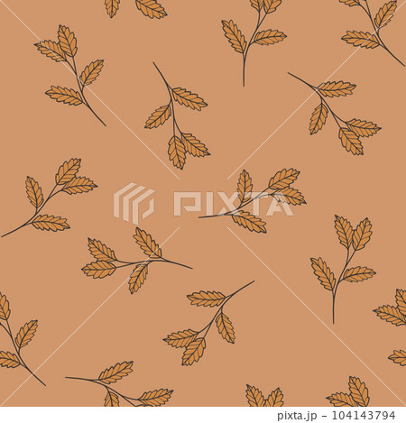 Natural seamless pattern with autumn fallen leaves of forest trees. 104143794