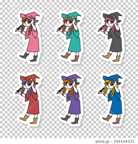 Witch illustration label set 104144332