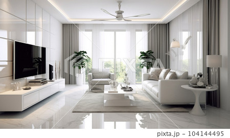 modern living room with furniture 104144495
