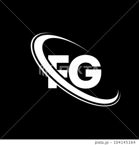 FG logo. F G design. White FG letter. FG/F G letter logo design. Initial letter FG linked circle uppercase monogram logo. 104145164