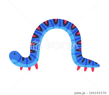 Bright Caterpillar as Larval Stage of Insect Crawling and Creeping Vector Illustration 104145570
