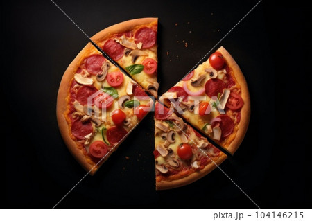 Pepperoni pizza. Illustration AI Generative 104146215