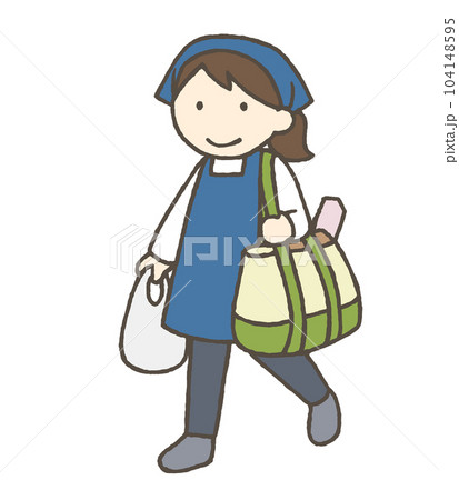 日常の買い物をする女性のイラスト 104148595