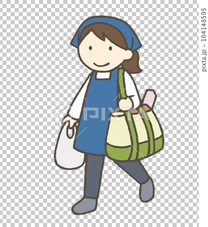 日常の買い物をする女性のイラスト 104148595
