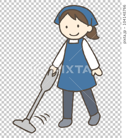 吸塵的女人的插圖 104148766