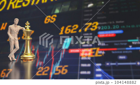 The Business figure and king chess 3d rendering The Business figure and king chess 3d rendering 104148882