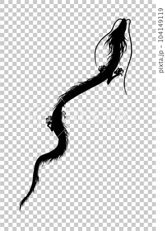 Cool rising dragon silhouette illustration (black) Cool rising dragon silhouette illustration (black) 104149119