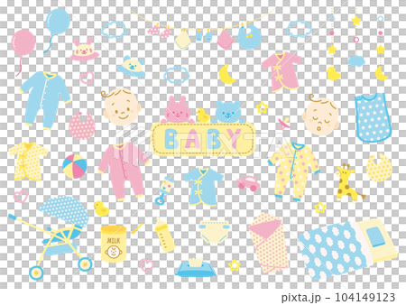 Baby baby icon set pastel Baby baby icon set pastel 104149123