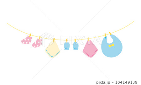 赤ちゃん　ベビー　アイコン　靴下　ガーゼ　ミトン　パステル 104149139