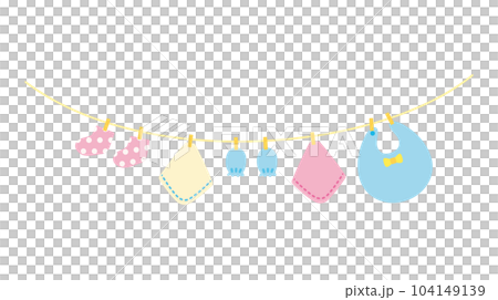 赤ちゃん　ベビー　アイコン　靴下　ガーゼ　ミトン　パステル 104149139