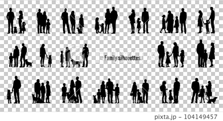 family silhouette set family silhouette set 104149457