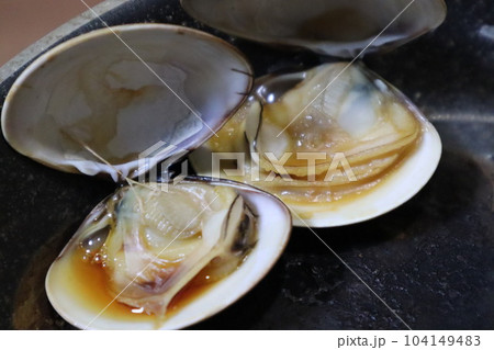 あさり　アサリ　はまぐり　ハマグリ　あさりの酒蒸し　キャンプ　ハマグリの素焼き　キャンプ飯 104149483