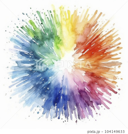 水彩で描いたような虹のイラスト、多様性イメージ「AI生成画像」 104149633