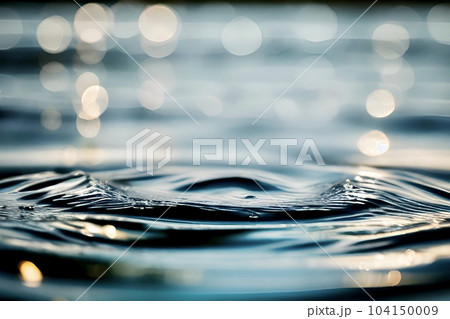 波紋　清らかな水　癒しの背景素材 104150009