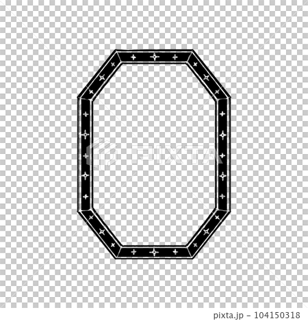 アンティークな八角形の額縁（単品）／シルエットのイラスト素材