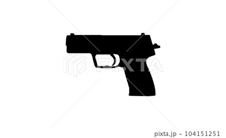 Usp 9mm recoulcer gun silhouette vector icon 104151251