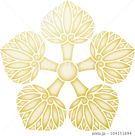 家紋 五つ葵【金色】 家紋 五つ葵【金色】 104151694