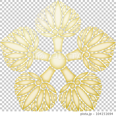 家紋 五つ葵【金色】 家紋 五つ葵【金色】 104151694