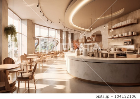 Interior of an empty luxurious cafe, Coffee shop. Interior of an empty luxurious cafe, Coffee shop. 104152106