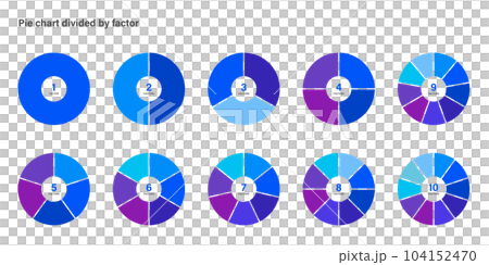 Set of segmented pie charts 104152470