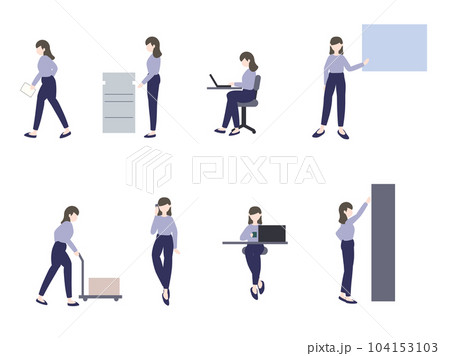 オフィスで働く女性 104153103