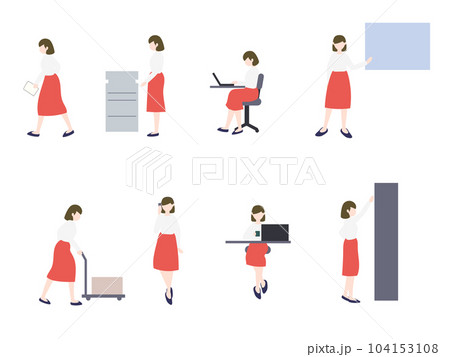 オフィスで働く女性 104153108