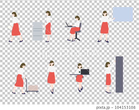 オフィスで働く女性 104153108