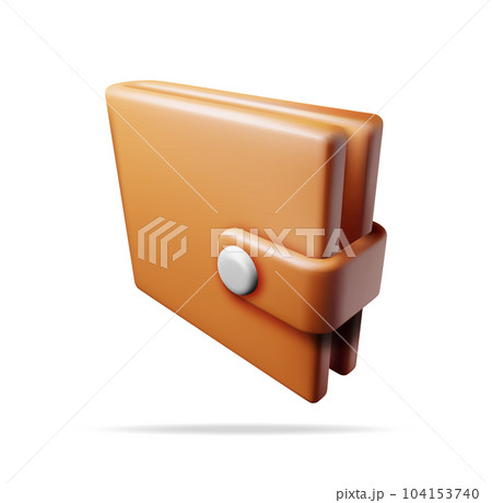 3D Brown Leather Wallet Isolated 3D Brown Leather Wallet Isolated 104153740