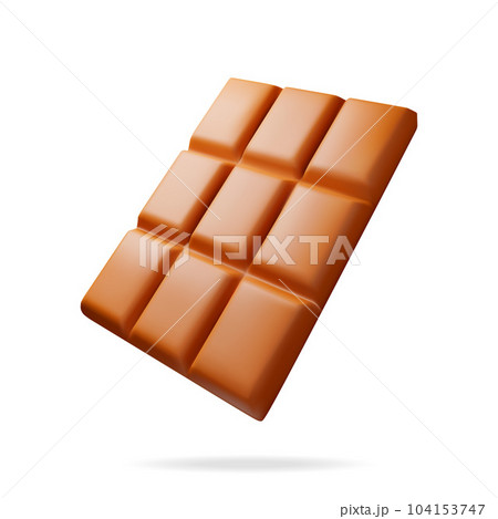 3D Milk Chocolate Bare Isolated on White. 3D Milk Chocolate Bare Isolated on White. 104153747