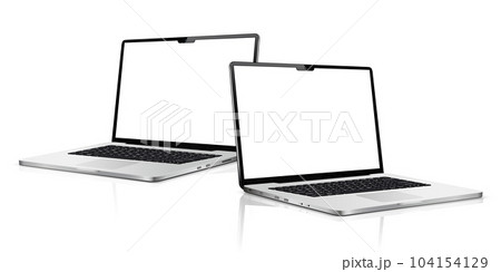 Two laptops with blank screen mock up Two laptops with blank screen mock up 104154129