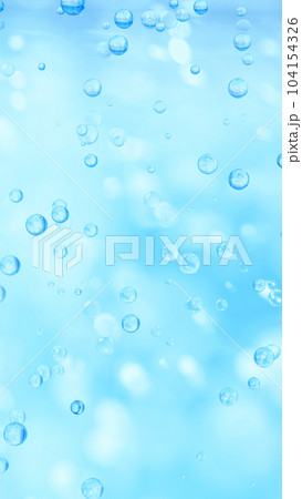 水色背景に複数の気泡。3d。(縦長) 水色背景に複数の気泡。3d。(縦長) 104154326