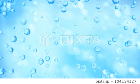 水色背景に複数の気泡。3d。(横長) 水色背景に複数の気泡。3d。(横長) 104154327