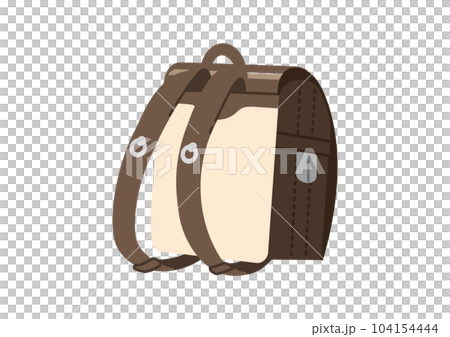 Illustration of a brown school bag facing backwards No line drawing Illustration of a brown school bag facing backwards No line drawing 104154444