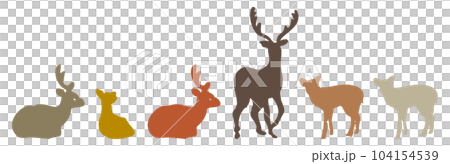 Deer silhouette illustration various set Deer silhouette illustration various set 104154539