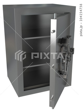 Isolated 3d rendering of a secure strongbox to protect bank money Isolated 3d rendering of a secure strongbox to protect bank money 104154738