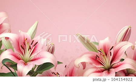 ピンクの百合の花のイラスト素材 [104154922] - PIXTA